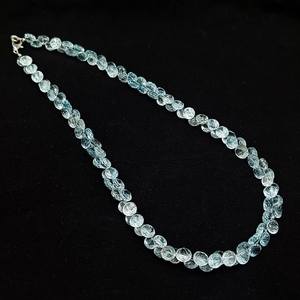 สร้อยคอโชคเกอร์พลอยบลูโทแพซทรงหัวหอมธรรมชาติ สร้อยคอประดับพลอยบลูโทแพซทำมือสำหรับผู้หญิง ขายส่งอุปกรณ์ทำเครื่องประดับ - Product Image 3