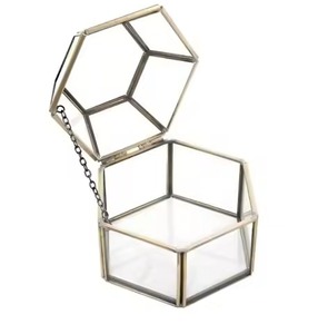 Modern Metal & Glass Jewelry <b>Box</b> Stylish <b>Trinket</b> Organizer for Rings Earrings Necklace Bracelet Vanity Home Storage - Product Image 1