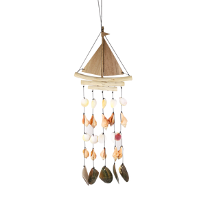 Campana de Viento Decorativa de Pared con Forma de Velero, Estilo Minimalista Indonesio, Hecha a Mano, para Todas las Estaciones - Product Image 3