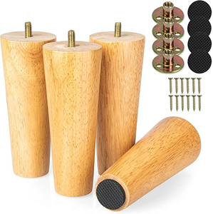 Natural Wood Round Furniture <b>Legs</b> Solid Wood for <b>Sofa</b> Cabinet Dresser Ottoman Upgrade Round Wooden Furniture <b>Legs</b> - Product Image 3