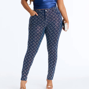 Jean en denim taille haute moulant extensible 3D respirant pour femme - Mode décontractée urbaine - Product Image 2