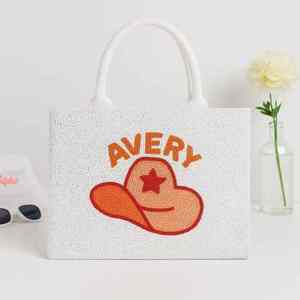 Sac fourre-tout promotionnel artisanal de luxe indien fait main, forme baguette, perles de verre multicolores, décontracté et durable - Product Image 5