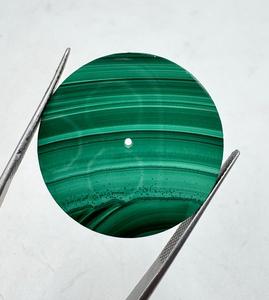 A K Gems Natural Malachite Watch Dial ELITE <b>D</b>-35 <b>Model</b> 31.50 mm Round One-Sided Polished Watch Face for Watch Accessories - Product Image 2