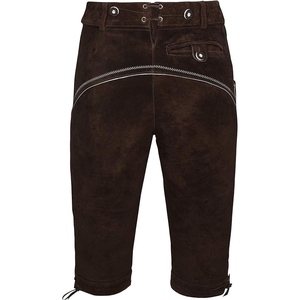 Sophisticated Womens Lederhosen Premium Suede Leather Shorts with Detailed Embroidery and Vintage Style Metal Buttons - Product Image 6