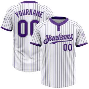 Jersey de Softbol de Manga Corta con Dos Botones y Nombre de Equipo Personalizado OEM, con Impresión por Transferencia de Calor, 100% Poliéster, Posiciones para Logotipo Personalizado - Product Image 3