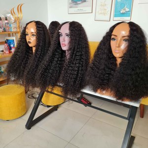 PELUCAS DE LA MEJOR CALIDAD V PART CABELLO HUMANO RIZADO 100% CABELLO CAMBODIANO CRUDO COLOR NATURAL MEJOR PRECIO - Product Image 5