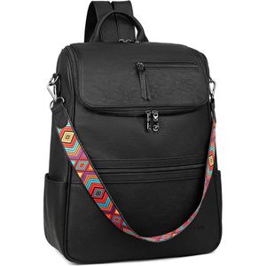 Sac à dos grande capacité en cuir de chèvre véritable pour femme, sac à dos durable et tendance, idéal pour le bureau, les voyages, l'université - Product Image 2