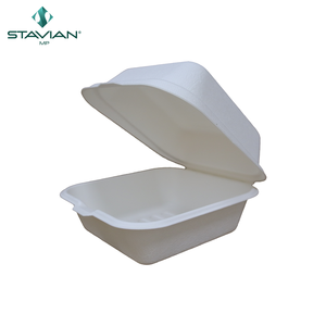 Cajas de Bagazo Impermeables Biodegradables 6x6, Material de Fibra Vegetal, Desechables, Personalizables, Contenedor de Alimentos Ecológico - Product Image 2