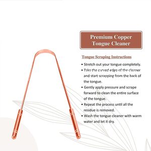 ที่ทำความสะอาดลิ้นทองแดงบริสุทธิ์เพื่อลมหายใจสดชื่นและกำจัดแบคทีเรีย ช่วยเพิ่มความรู้สึกดีขึ้นของจมูกหลอดลมและสุขอนามัยในช่องปาก ใช้งานง่าย - Product Image 5