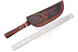 Étui à couteau en cuir avec logo personnalisé, fait main en cuir de vachette, étui de ceinture pour couteau à lame fixe, pour la chasse, le camping, EDC - Product Image 6