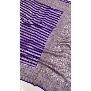 SAREE DE SEDA SUAVE DE DISEÑADOR CON BLUSA SIN COSTAR MORADO - Product Image 2