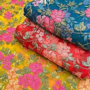 Custom Multi Embroidery Cotton <b>Fabric</b> Eyelet Floral Embroidered <b>Fabric</b> for Garment and Dress - Product Image 3