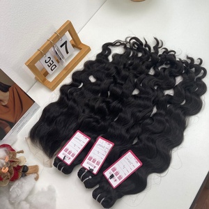 Vente en gros de trame naturelle de vague de corps brut 100% ensemble de cheveux vierges Remy 3 faisceaux de fermeture 5*5 pas d'emmêlement de cheveux humains vietnamiens doux - Product Image 2