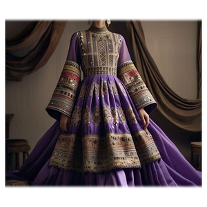 Robe longue traditionnelle afghane pour femmes avec broderie ethnique artisanale - Product Image 6