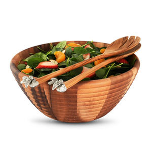 Tazón para Servir de Madera Maciza Ecológica de Primera Calidad, Estilo Americano, con Patrones de Grano Natural Únicos, para Mezclar Ensaladas y Presentar Frutas - Product Image 6