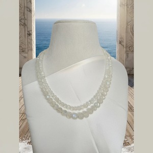 Wholesale 46cm Natural Rainbow Moonstone Strand Necklace Handcrafted Gemstone Jewelry with Pearl Handmade in India - Product Image 2