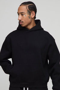 Hiver 2026 – Nouvelle collection : Sweat à capuche unisexe en polaire noire respirante, coupe décontractée et personnalisable, en polyester de qualité supérieure, par un fabricant de renom. - Product Image 3