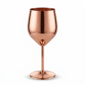 Verre à vin en cuivre fait main, gobelet sur pied, tasse à boire en métal poli, articles de bar de luxe pour restaurant, maison, mariage - Product Image 1