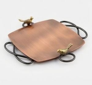 Ensemble de 2 plateaux de service en aluminium noir, vaisselle de haute qualité, ustensiles de cuisine, plateau de service alimentaire, poignées en métal - Product Image 2
