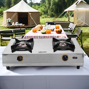 Appareil ménager le plus vendu cuisinière à gaz en acier inoxydable brûleur à deux anneaux pour tables de cuisson en céramique cuisine directe B2B vente en gros inde - Product Image 2