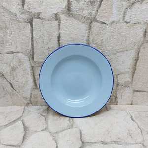 Assiette Ronde Décorative en Émail Vert avec Bordure Noire, Vaisselle Plate, Plats et Assiettes Émaillés, Design Couleur Unie, Qualité Alimentaire Sûre - Product Image 6
