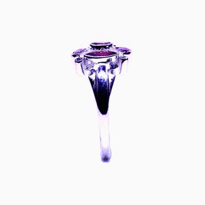Anillo Clásico de Plata de Ley 925 con Turmalina y Topacio Blanco para Mujer, Joyería para Bodas - Product Image 3