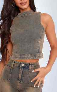 Innovación, Nueva Colección, Texturas Atrevidas y Acabados Artísticos, Venta al por Mayor, Diseño Personalizado, Tops de Mezclilla para Mujer - Product Image 5