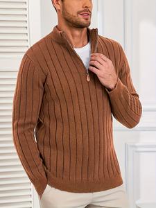Pull en tricot pour homme de haute qualité, élégant, chaud et doux en coton mélangé, à manches longues, décontracté, confortable et tendance - Product Image 2