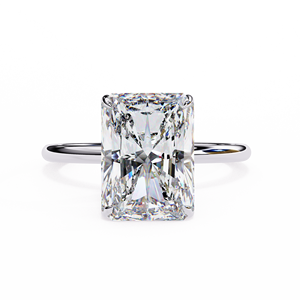 Bague de fiançailles solitaire en diamant de laboratoire taille radiant, sertie de quatre griffes classiques, certifiée IGI, bijoux de luxe pour mariée - Product Image 5