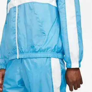 Hot Sale Men's Lightweight Nylon Waterproof Windbreaker Jacket Breathable Hooded Zip-up with Color <b>Block</b> Panel Windbreaker - Product Image 4