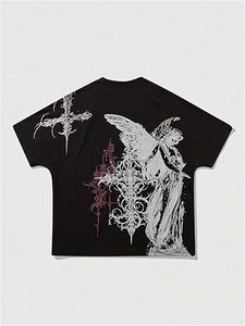 T-shirts pour hommes, col rond, manches courtes, coupe slim, 100% coton, écologiques, respirants, style Y2K - Product Image 2