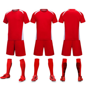 Tenue de football unisexe personnalisée, maillot à manches courtes bicolore, 100 % polyester, séchage rapide, taille élastique, pour toutes les saisons, vêtements d'équipe - Product Image 6