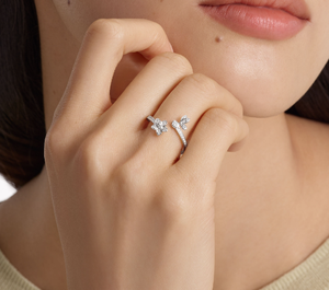 <b>Lab</b> Grown Diamond <b>Botanical</b> Bloom Open Ring - Product Image 3