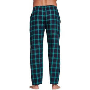 Pantalon de pyjama en flanelle à carreaux pour homme, coupe droite, en tissu élastique, idéal pour dormir et se promener - Product Image 4