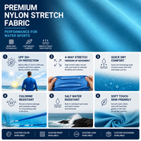 Robe de bain longue à manches longues pour femme, imprimé vagues, protection UV, écologique, respirante, Spandex/Nylon, 1 OEM