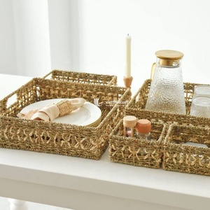 Panier de rangement tissé à la main de haute qualité, panier en jonc de mer naturel pour l'organisation et la décoration de la maison en gros - Product Image 5