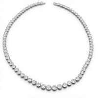 Collier en diamant cultivé en laboratoire certifié IGI de 30,63 carats, taille brillant rond, sur chaîne en platine PT950 pour femme - Cadeau de mariage ou de fiançailles