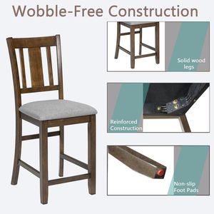 Set di 4 Sedie da Pranzo in Noce per Cucina con Seduta Imbottita - Product Image 4