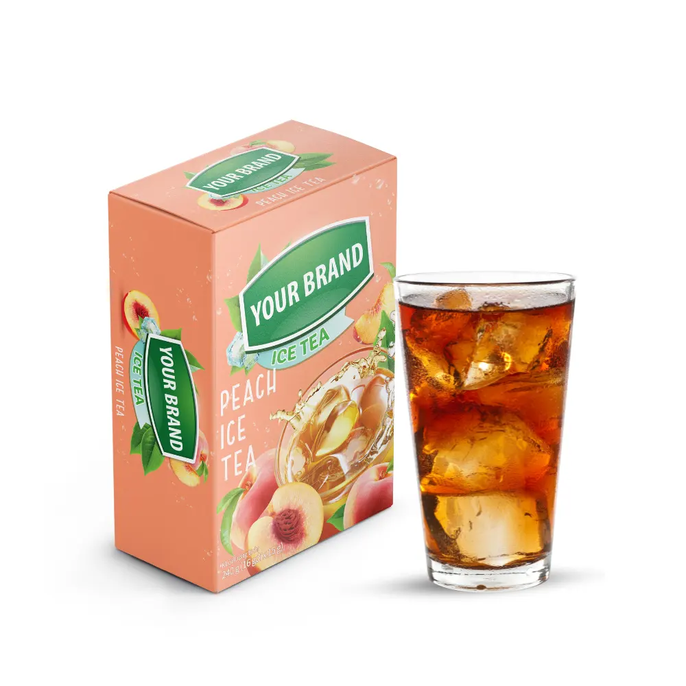 OEM personalizado chá instantâneo 3in1 conveniente Vietnam chá pacotes a granel para Cafe Shop Peach Iced Tea Package