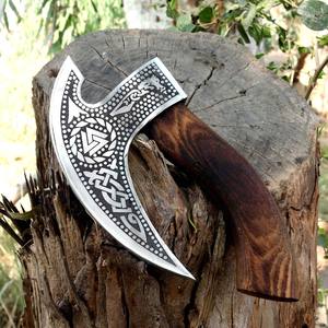 Cuchillo para Pizza Vikingo Forjado a Mano - Hoja de Acero al Carbono, Funda de Cuero - Product Image 2