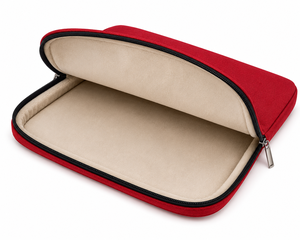 Red Canvas Cotton Laptop Sleeve with Dream Plan Do <b>Repeat</b> Design Zipper Closure Protective Cover for Laptops - Product Image 5