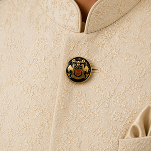 Botón de Latón de Lujo con Esmalte Negro y Oro, Escudo Real de Camel, Joyería Formal para Hombre - Product Image 3