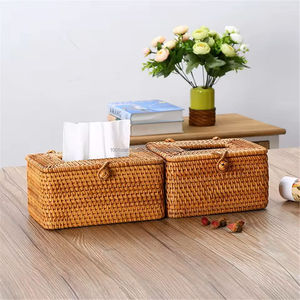 Boîte à mouchoirs artisanale en rotin naturel, organisateur de maison décoratif, vente en gros, léger et durable, en provenance du Vietnam - Product Image 2