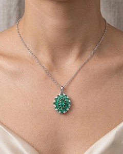 Colgante de Esmeralda Natural, Collar de Plata de Ley 925, Cristal Curativo, Protección Energética, Piedra Espiritual, Joyería de Lujo, Regalo - Product Image 3
