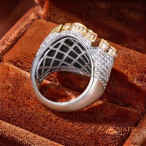 Moissanite <b>Ring</b> <b>Men</b> Hip Hop Cross <b>Ring</b> Gold Plated Sterling Silver Baguette Luxury Statement Jewelry Gift - Product Image 3