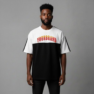 T-shirt Homme Coupe Boxy Épaules Tombantes Couleur Personnalisable 100% Coton 210 GSM Épais pour l'Été – Vêtement Urbain Tendance - Product Image 4