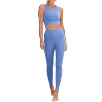 Ensemble de yoga solide 6 pièces : Leggings taille haute, Crop Top, Soutien-gorge de sport – Sans couture, respirant, séchage rapide, Spandex/Nylon, Logo personnalisé