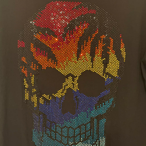 T-shirt à manches courtes scintillant avec strass, design tendance, vente en gros - Product Image 6