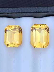 คู่ Madeira Citrine: อัญมณีตัดมรกต - Product Image 3