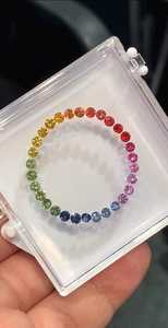 Natural <b>Rainbow</b> Sapphire Round Cut Gemstones Multi Color Loose Stones For Jewelry - Product Image 1